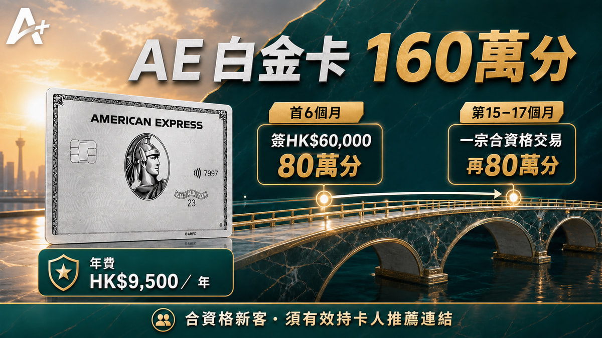 AE 白金卡160萬分:要計兩年成本
