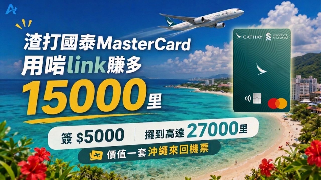 渣打國泰簽 $5,000：用啱連結多 15,000 里