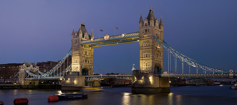 英國 London Tower Bridge 黃昏實景