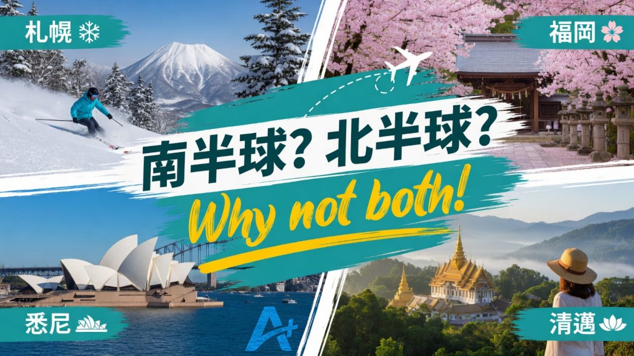 南半球？北半球？Why not both！札幌滑雪、福岡太宰府櫻花、悉尼歌劇院、清邁